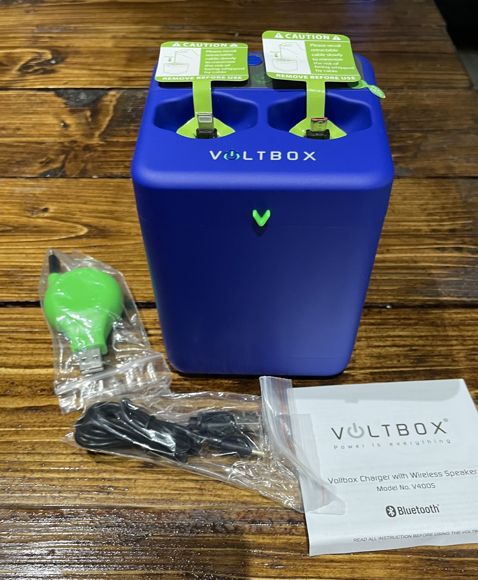 Voltbox 2-in-1 Portable Charger + Bluetooth Speaker w/Built-in 10,400 mAh Power Bank