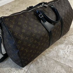 Louis Vuitton Keepall Bandouliere 55 Brown Monogram Coated Canvas