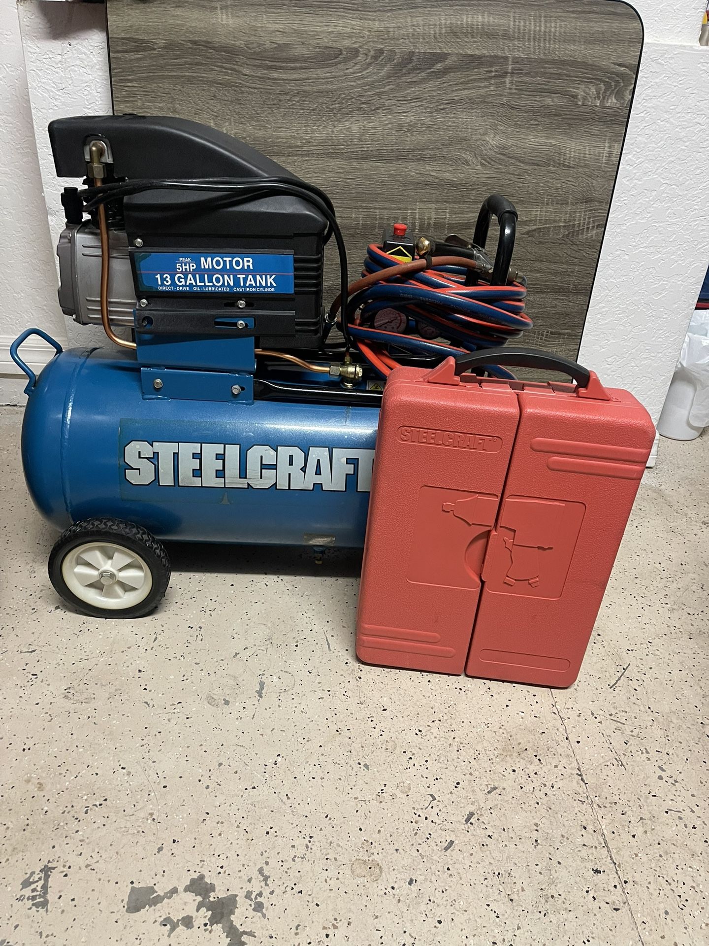 Steel Craft 13-Gallon 5HP Air Compressor + Air Tools