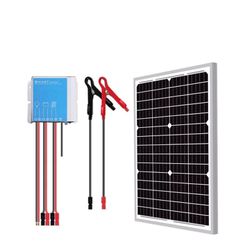 Newpowa 30W 24V Mono Solar Panel Kit-10A PWM Charge Controller(Come with Cable and Connectors)