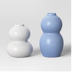 Room essential Bud Vases – Light Blue & White (Modern Minimalist Decor)