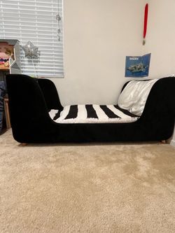 Beautiful velvet toddler bed.