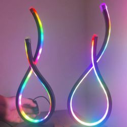 RGB Spiral LED Table Lamps – Set of 2 (Brand New)