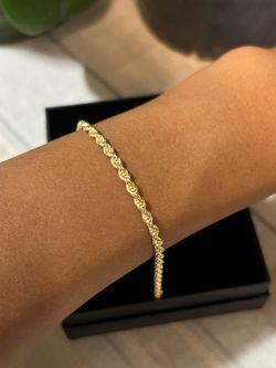 14k gold over solid silver rope bracelet
