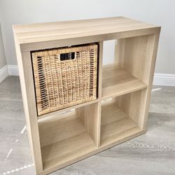Storage Shelf with Wicker Basket