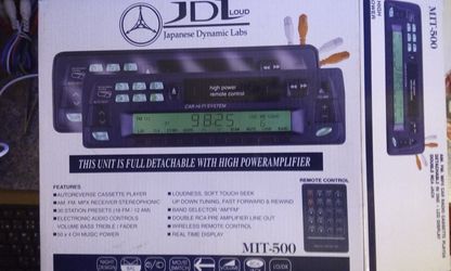 JDL MIT-500 Full Detachable 50W x 4ch Wireless Remote Control Cassette Radio