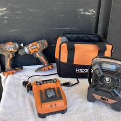18 Volt Ridgid  4 Pc Drill Kit No Batteries 