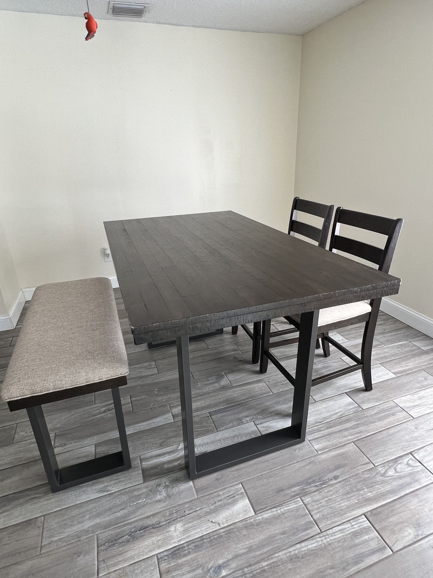 High Dining Table With Bench And Chairs 