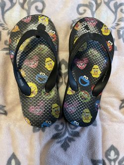 Big kid size 10/11 sesame place flip flops