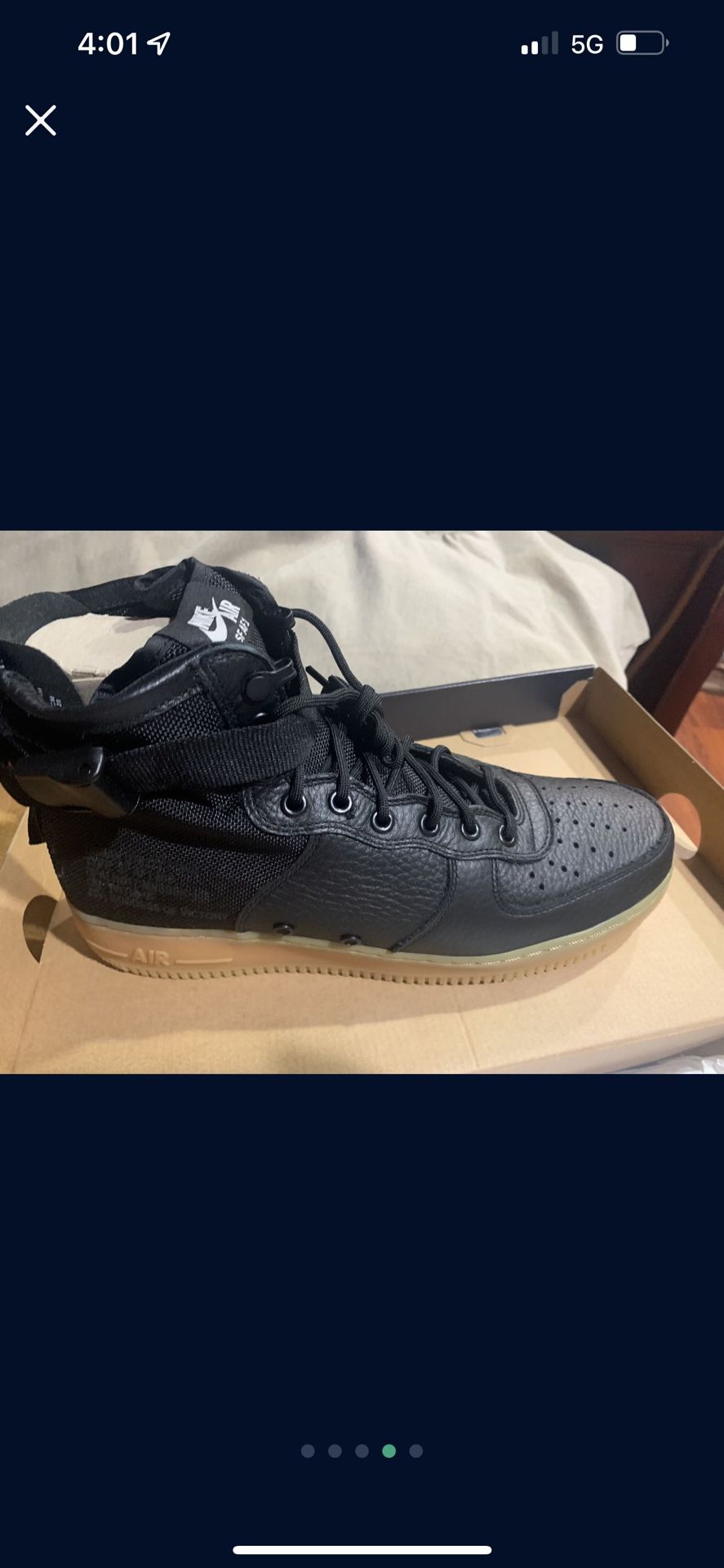 Black Nike Air Force One (Size 10)