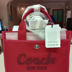 Coach 1940 Medium Red Cargo Tote Bag