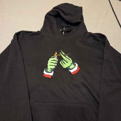 Custom Embroidery Grinch Hoodie-XL