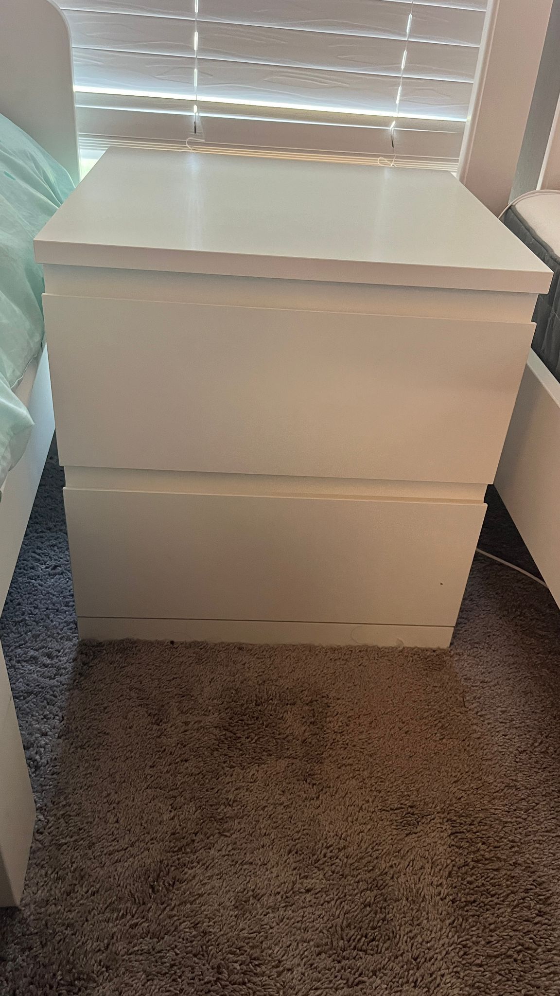 For Sale: White IKEA 2-Drawer Nightstand – $45