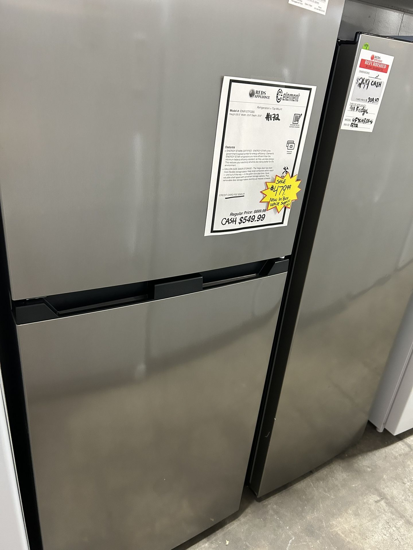 24” Inch Open Box New Top Freezer Fridge
