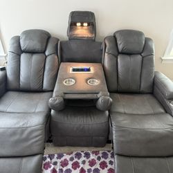 Caveman Den Dual Power Reclining Sofa (set Of 2)