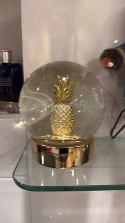 Gold Pineapple Snow Globe Decor
