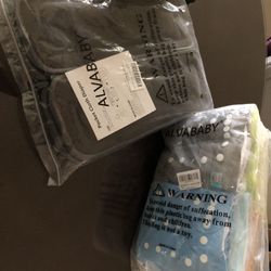 New! In Package Alva Baby Cloth Diapers And Charcoal Inserts