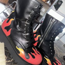 Flame Fire Platform Boots 