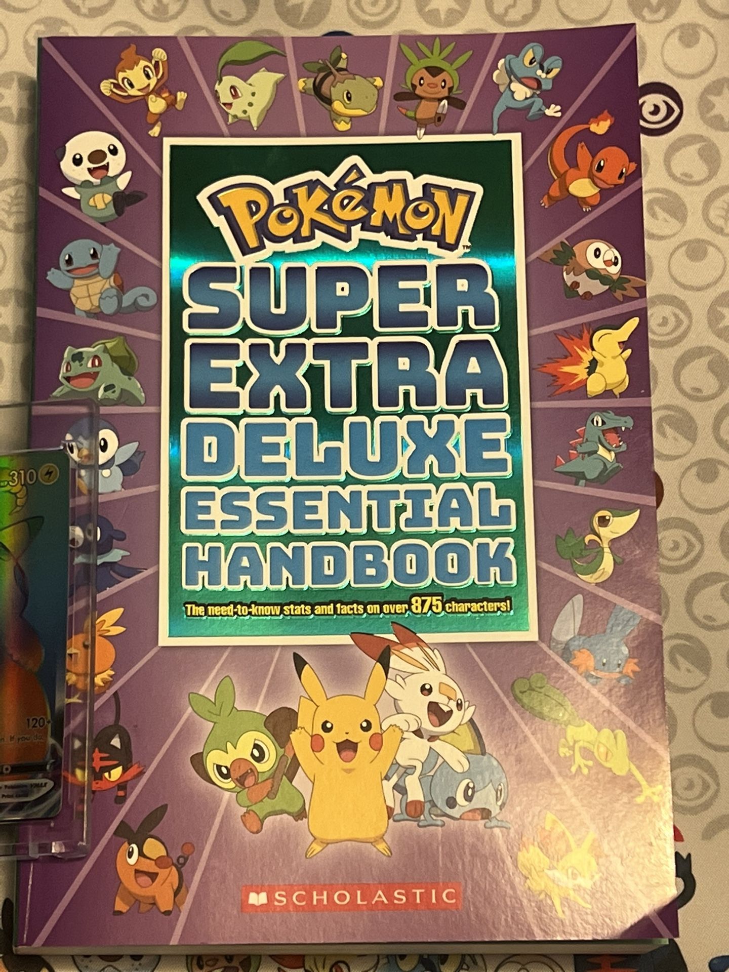 3 Pokémon Cards And Oversized Pokemon Card And Pokemon Book