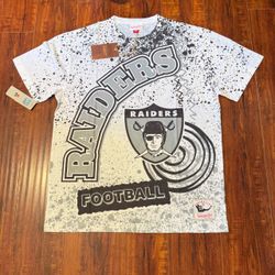 Oakland Raiders Mitchell & Ness Brand New Throwback NFL T-shirt Sz Lrg Read Info