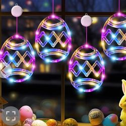 4 Pack Easter Window Light Decoration