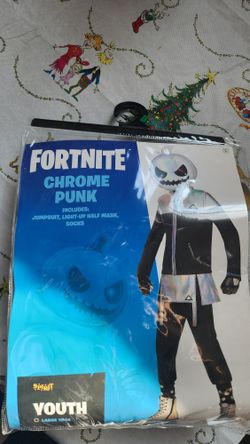 Fortnite Chrome Punk Costume  Youth LARGE 12-14