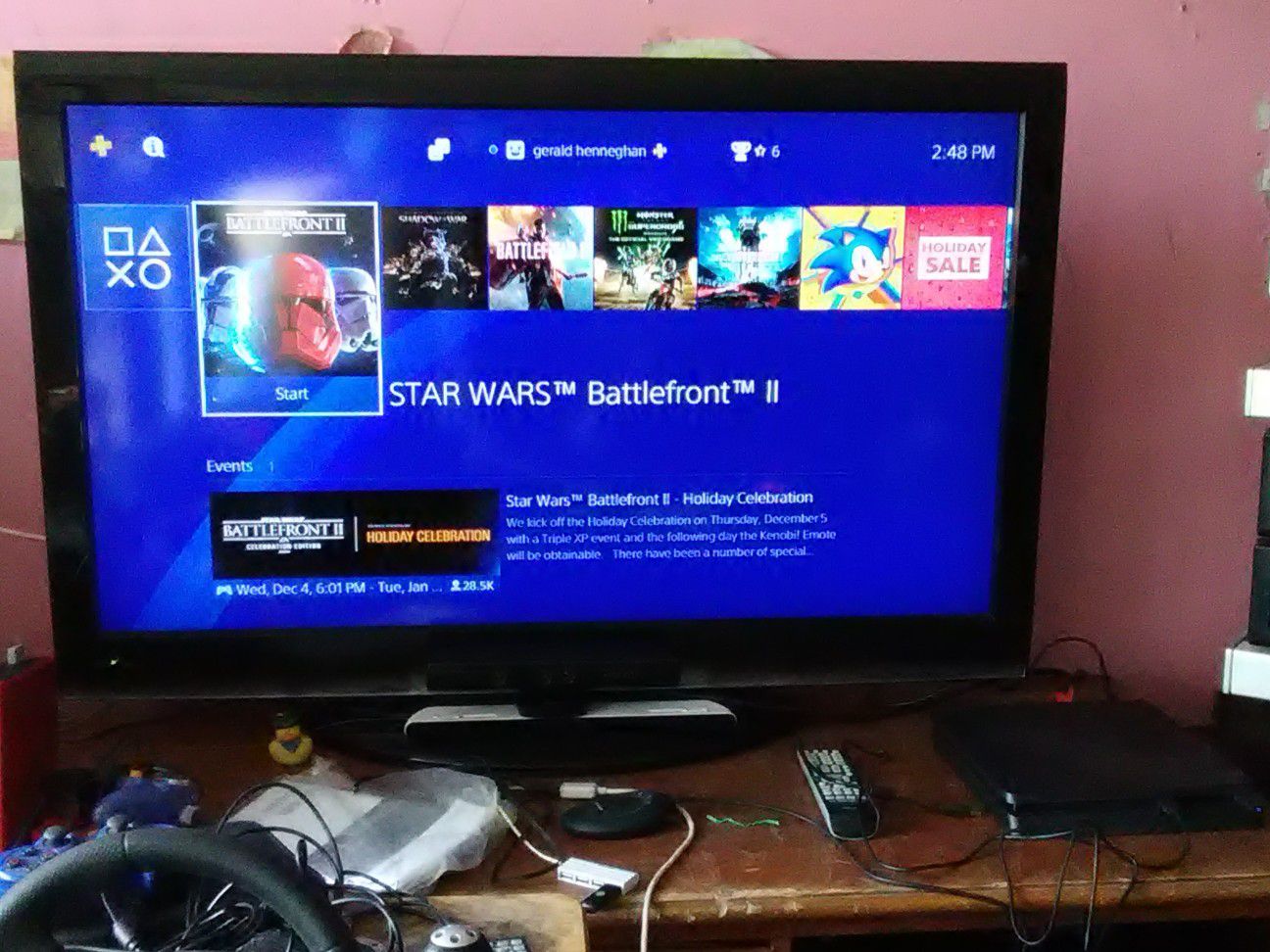 PS4 and PS3 with Sony 46inches TV with remote control and 4 HDMI ports