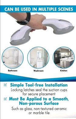 New Shower Grab Bar Heavy Duty (12 Inch Handle) ADA Compliant Elderly Grab Bar