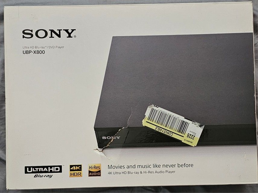 SONY UBP-X800 Ultra HD Blu-ray DVD Player 4K HDR Hi-Res Audio