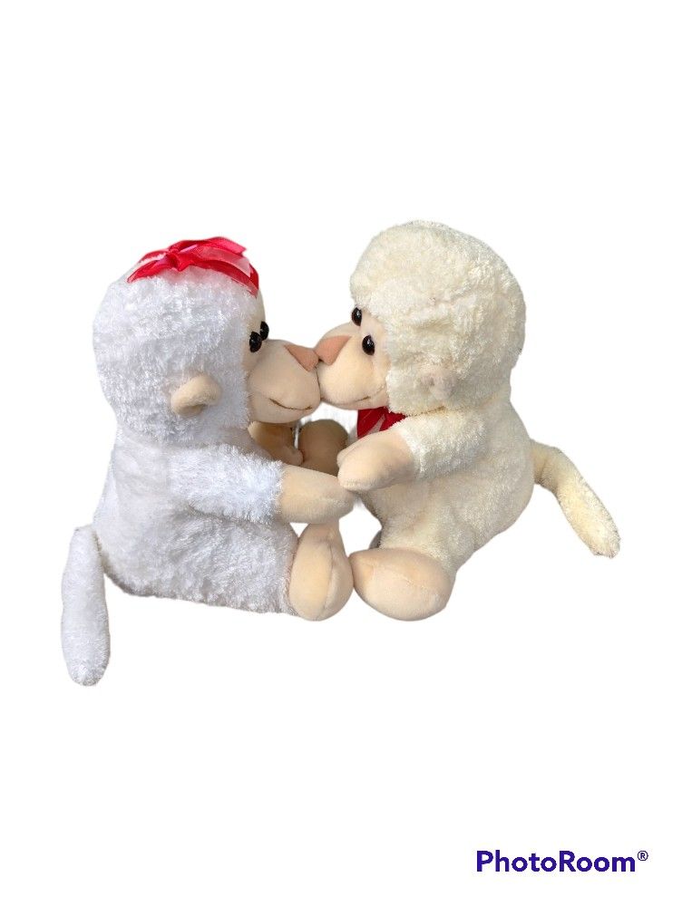 Walmart Kissing magnetic Lips Monkeys Plush Beanbag Stuffed Animal Toy Valentine's