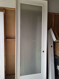 32x80 prehung left hand, frozen glass