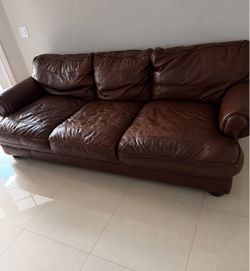 Sleeper leather couch