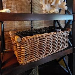 Chunky Rattan Basket with Handles 