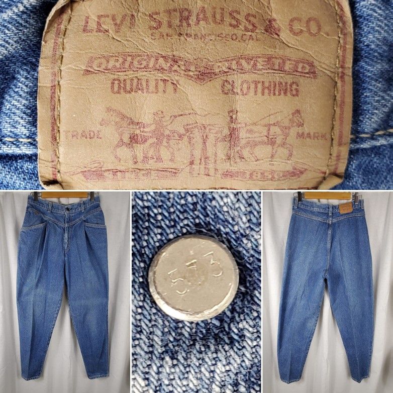 Vintage Womens Levi's 573 Pleat Hi-Waist Jeans