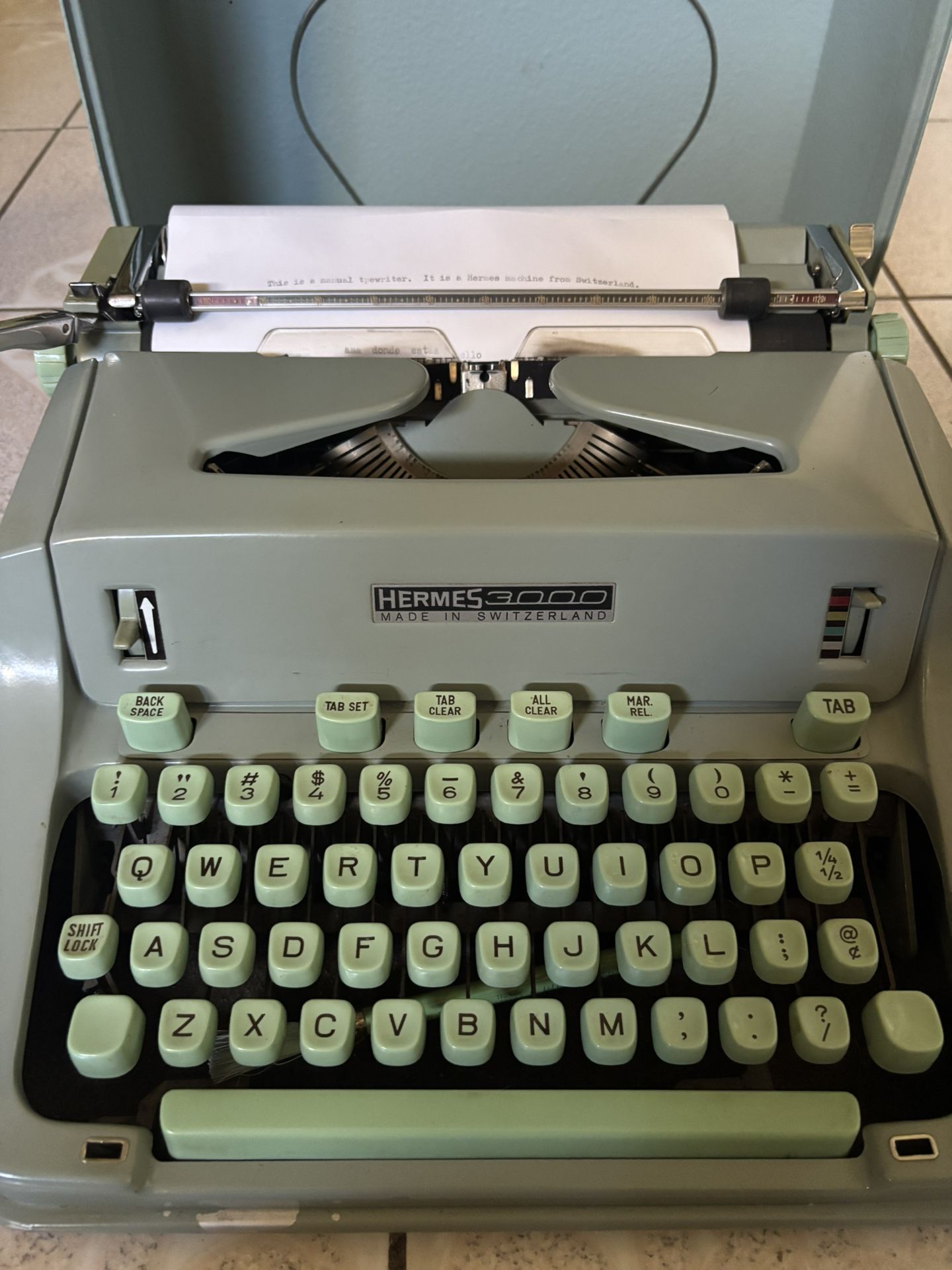 1966 Hermes Typewriter Foam Green