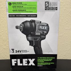 FLEX 24V Brushless Cordless 1/2-Inch 750 Ft-Lbs Mid-Torque Impact Wrench Tool Only, Battery and Charger Not Included  FX1451-Z