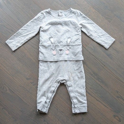 Carter's Baby Girls' Jumpsuit Bodysuit Pajamas - Grey, 24 Months