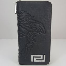 Versace La Medusa Long Leather Wallet - Brand New