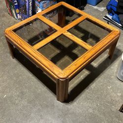 Wood And Glass Coffee Table