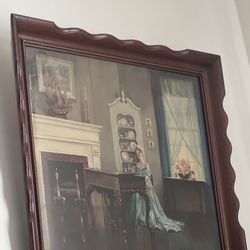 ANTONI DITLEF Framed Print Song of Love 28 x 34 Woman Blue Dress Piano