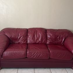 Red leather Couch 