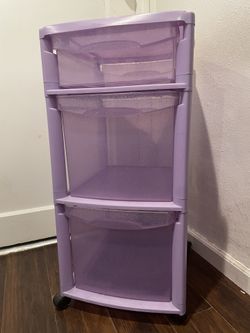 Purple Glittery 3-Drawer Storage Cart