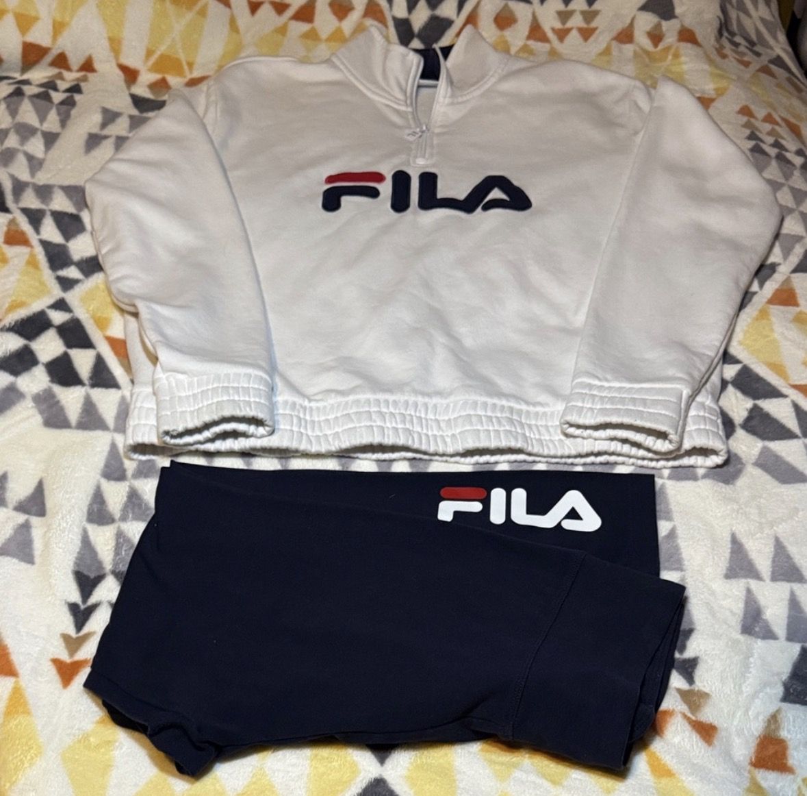 Fila Quarter-Zip Sweatshirt and Leggings Set