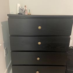 4 Drawer Dresser in Walnut Brown Finish