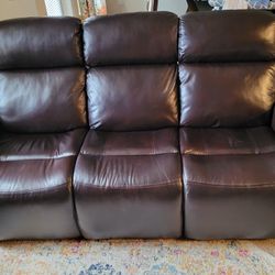 Leather Double Reclining Sofa