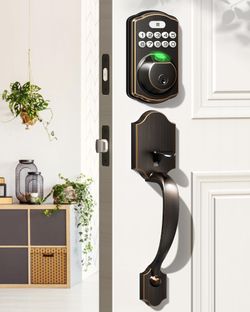 Veise Fingerprint Door Lock Set, Keyless Entry Door Lock, Front Handle Set