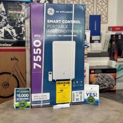 6562080 Ge 300sq Ft 7500 BTU Smart Portable Air Conditioner  