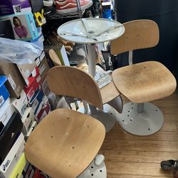 Hydrolic Stools Natural Wood 