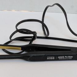 KISS PENCIL Pro Styler Ultra-Slim Flat Iron, 3.7” x 0.3” Ceramic Tourmaline Plates