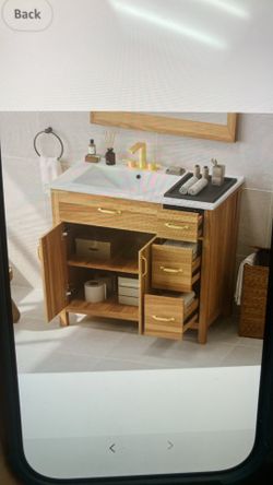 36-Inch Wood Bathroom Vanity with White Topped